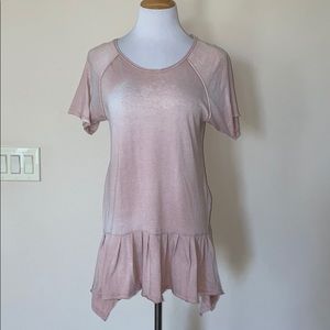 We The Free Blush Pink Ruffle Hem Tunic Top
